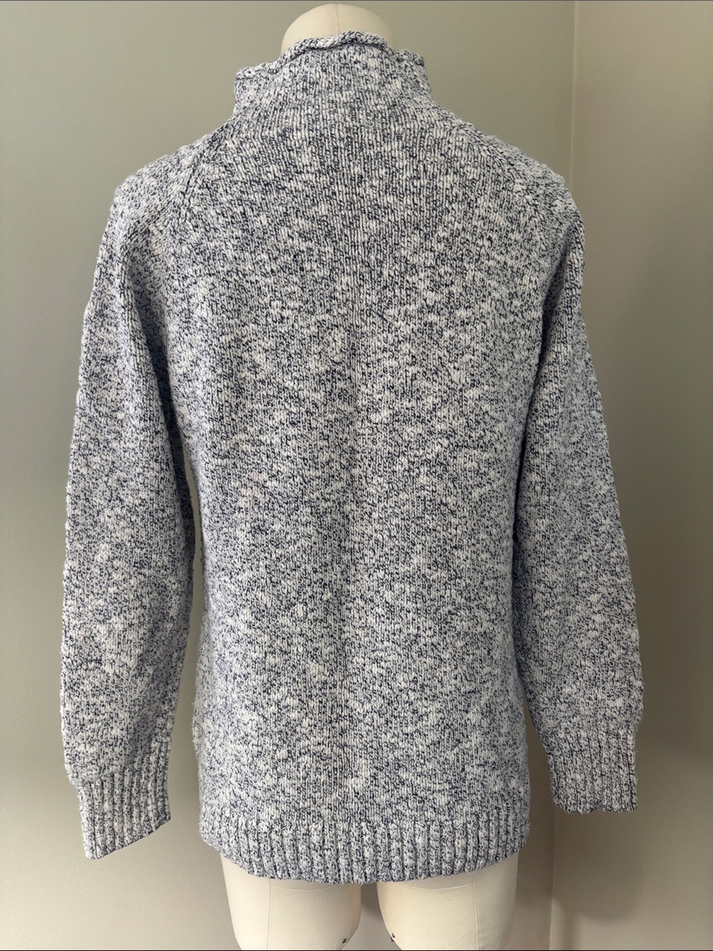 LL Bean Cotton Ragg Sweater, Funnelneck Pullover Size M - Picture 5 of 8